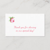 ピンクピーニーズウォーター色花模様座席表 プレイスカード (裏面)