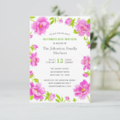 ピンクピーニーズグリーン水玉模様マザーズデイブランチ 招待状 (スタンド正面)