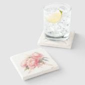 ピンクピーニーズストーンコースター ストーンコースター (横)