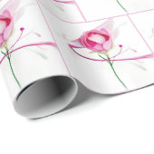 ピンクピーニーバド絵を描抽象芸術 ラッピングペーパー (ロールコーナー)