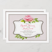 ピンクピーニーフレーム3招待状 招待状 (正面/裏面)