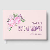 ピンクピーニーフローラブライダルシャワー ゲストブック (正面)
