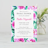 ピンクピーニーフローラブライダルシャワー 招待状 (スタンド正面)