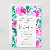 ピンクピーニーフローラブライダルシャワー 招待状 (正面)