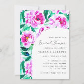 ピンクピーニーフローラブライダルシャワー 招待状 (正面)