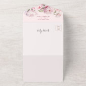 ピンクピーニーフローラレシピブライダルシャワー オールインワン招待状 (外側)
