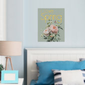 ピンクピーニーフローラ春 箔ポスター (インサイチュ (寝室))