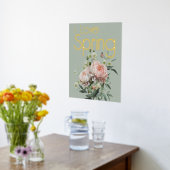 ピンクピーニーフローラ春 箔ポスター (レイダウン (キッチン))