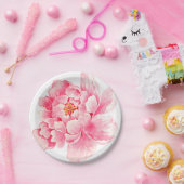 ピンクピーニーフローラ ペーパープレート (パーティー)