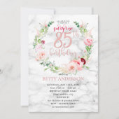 ピンクピーニーリースバラ金ゴールドマーブルサプライズ85th 招待状 (正面)