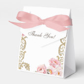 ピンクピーニーロココヴィンテージフローラベビーシャワー フェイバーボックス (正面サイド)