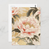 ピンクピーニー千代紙 ポストカード (正面/裏面)