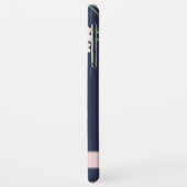 ピンクピーニー水彩フローラ海軍名 Case-Mate iPhoneケース (裏面/左)