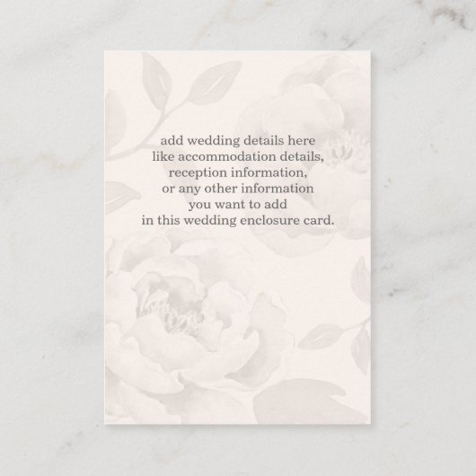 ピンクピーニー結婚フローラ詳細 エンクロージャーカード (裏面)