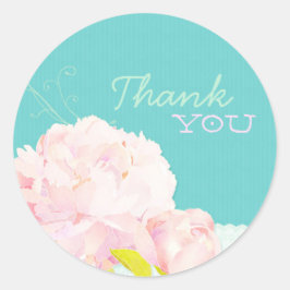 ピンクピーニー結婚ラグーンありがとう ラウンドシール