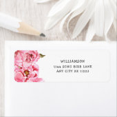 ピンクピーニー赤ちゃんシャワー差出人住所ラベル ラベル (インサイチュ)