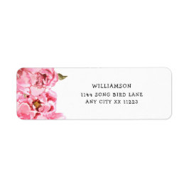 ピンクピーニー赤ちゃんシャワー差出人住所ラベル ラベル