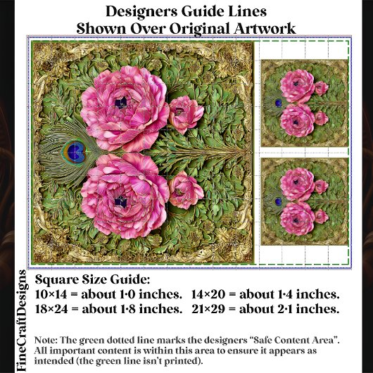 ピンクピーニー&ピーコック羽毛タイルEH6デコページ 薄葉紙