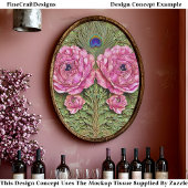 ピンクピーニー&ピーコック羽毛タイルEH6デコページ 薄葉紙