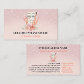 ピンクピ図解入りの、写真付きのーツァーカーラーまつげ 名刺 (正面/裏面)