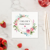 ピンクピ素朴オニーフローラブライダルシャワー スタンダードカクテルナプキン (インサイチュ)