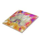 ピンクファイアオーキッド超リアルウォーターファンキーカラー花模様 タイル (側面)