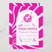 ピンクファイナルフェスタバチェロレッテウィークエンド招待状 招待状 (正面/裏面)