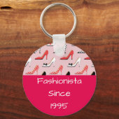 ピンクファッショニスタハイヒールピンクデザイン キーホルダー (正面)