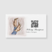 ピンクファッションデザイナーQRコード (正面)