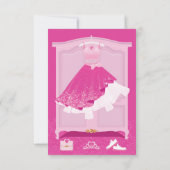 ピンクファッションドリームガウンキンセアニェラQRコード 出欠カード (裏面)