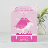 ピンクファッションドリームガウンワードローブキンセアニェラパーティー 招待状 (スタンド正面)