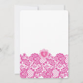 ピンクファッションドリームガウンワードローブキンセアニェラパーティー 招待状 (裏面)