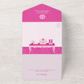 ピンクファッションドリームプリンセスガウンキンセアニェラパーティー オールインワン招待状 (外側)