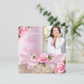 ピンクファブラス50バラボウフォトバースデーパーティー 招待状 (スタンド正面)