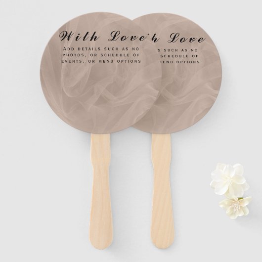 ピンクファブリックテクスチャプリント – 任意の色 ハンドファン (正面&裏面)