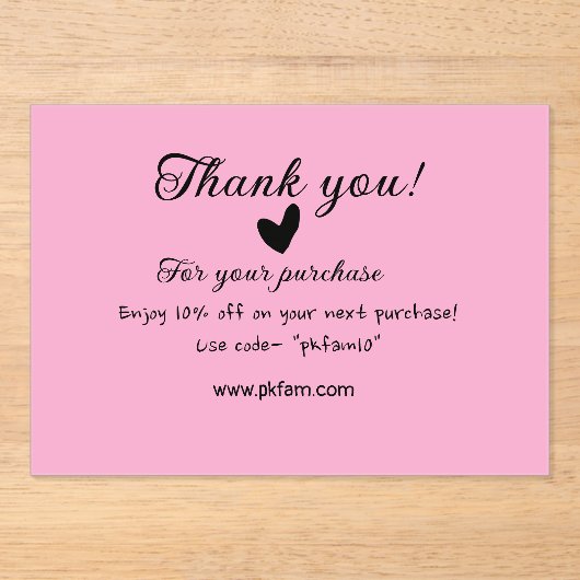 ピンクファミリービジネス詳細 アクリル招待状 (正面)