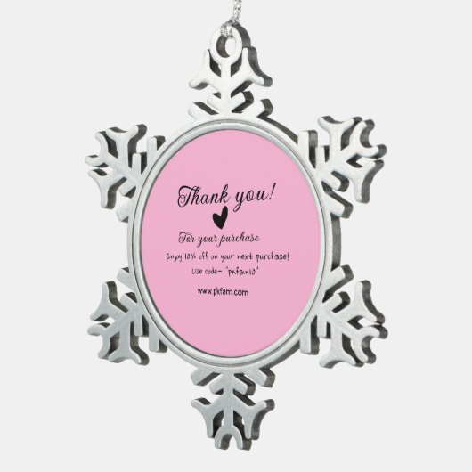 ピンクファミリービジネス詳細 スノーフレークピューターオーナメント (右)