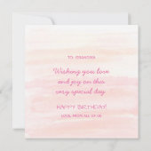 ピンクファミリーポートレートフラット誕生日グリーティングカード カード (裏面)