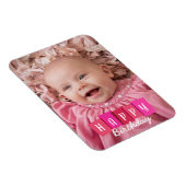 ピンクファミリー誕生日カスタムフレキシブルフォトマグネット マグネット (右側)