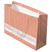 ピンクファララパーソナライズされたネーム抱き枕 ラージペーパーバッグ (正面アングル)