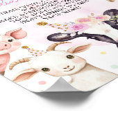 ピンクファルマイヤードバースデーパーティー時間カプセルのサイン ポスター (角)