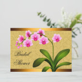 ピンクファレノプシス蘭の花のブライダルシャワー 招待状 (スタンド正面)