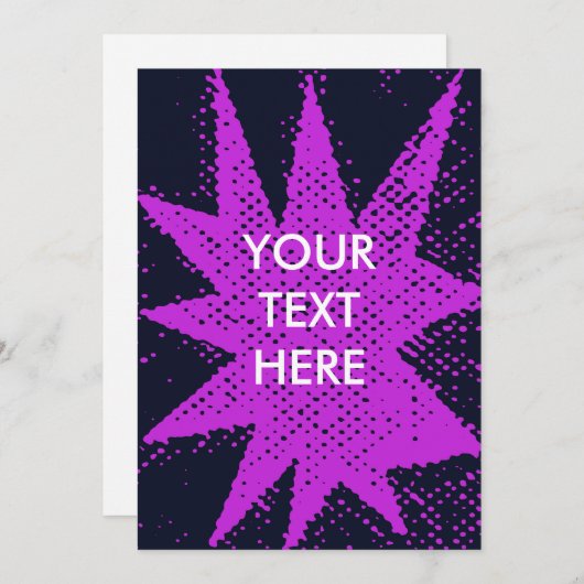 ピンクファンキーと紫のハーフトーンバーストカー空白のド シーズンカード (正面/裏面)