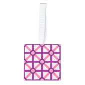 ピンクファンキーと紫のパターン キューブオーナメント (正面)