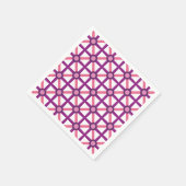ピンクファンキーと紫のパターン スタンダードカクテルナプキン (角)