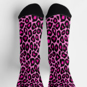 ピンクファンキーと黒のヒョウ柄 ソックス (上部)