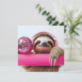 ピンクファンキーのヘッドフォンとディスコボールを使ったナマケモノ シーズンカード (スタンド正面)