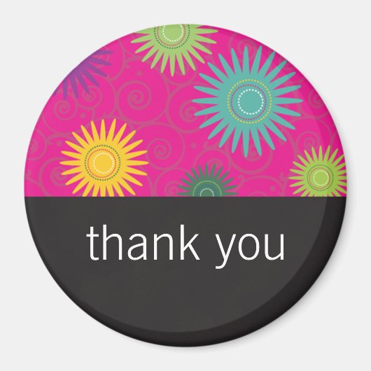 ピンクファンキーのマグネットの花 マグネット (正面)