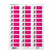 ピンクファンキーの蝶ネクタイ漫画のゼブラ ラベル (フルシート)