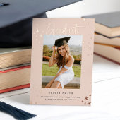 ピンクファンキーの金ゴールドモダン卒業発表 箔招待状